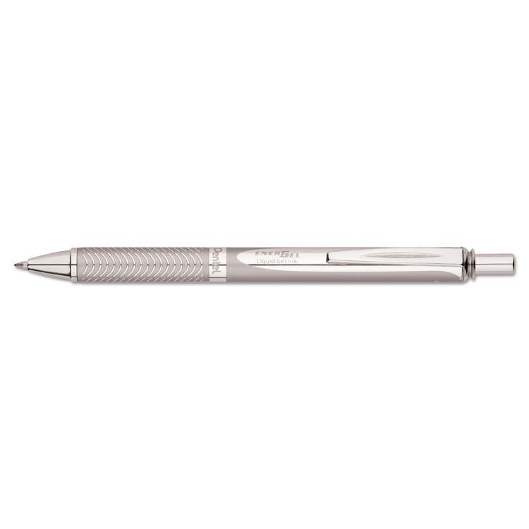 Picture of EnerGel Alloy RT Retractable Liquid Gel Pen, .7mm, Chrome Barrel, Black Ink