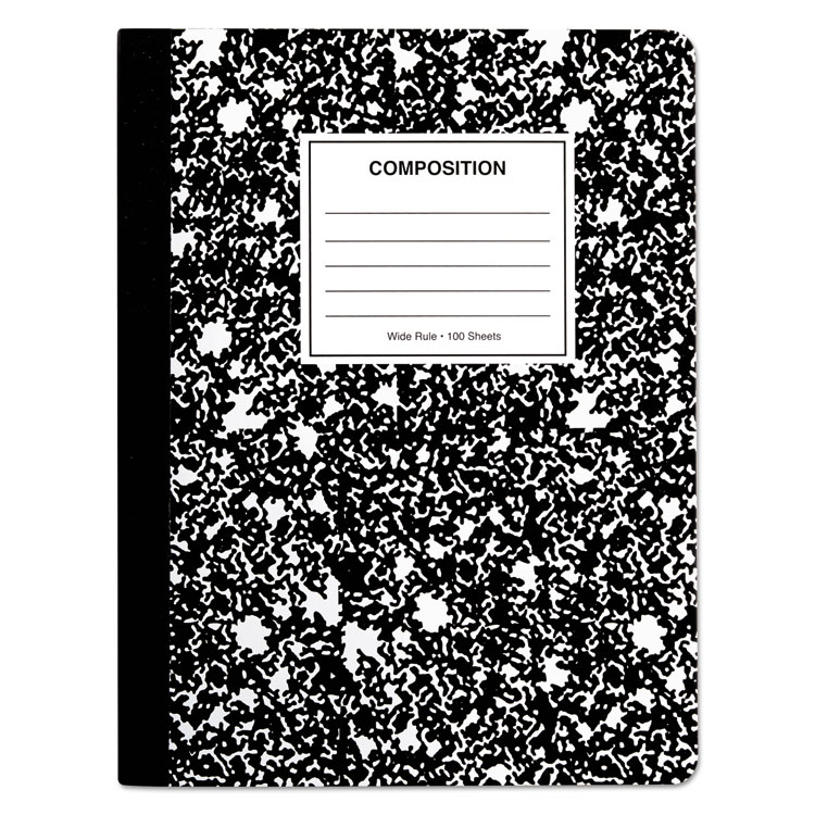 Picture of Composition Book, Wide Rule, 9 3/4 X 7 1/2, White, 100 Sheets