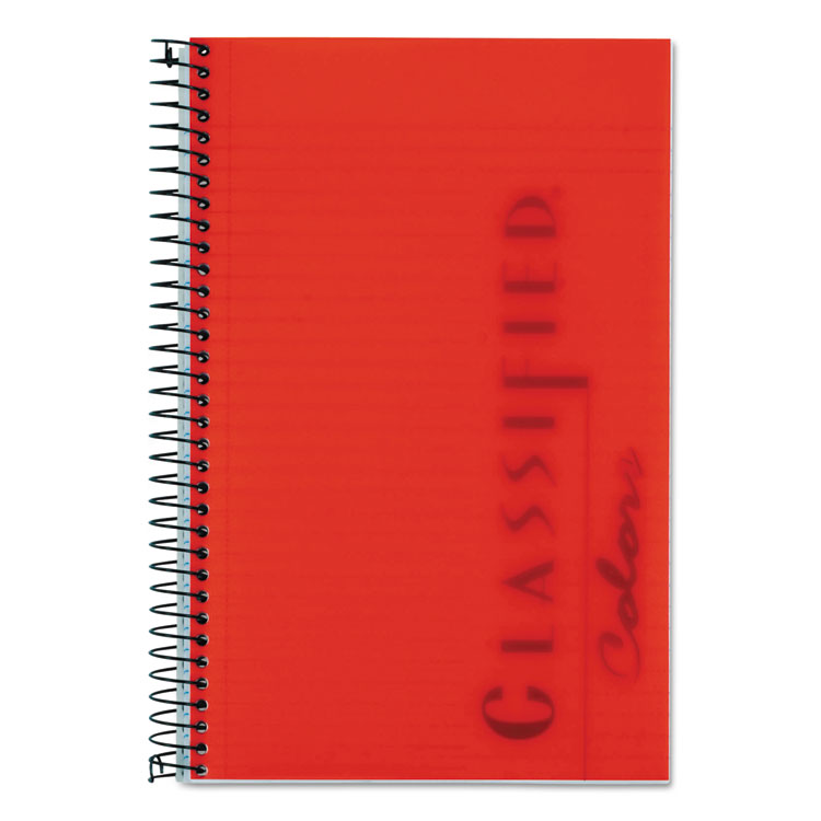 Picture of Classified Colors Notebook, Red Cover, 8 1/2 x 5 1/2, White, 100 Sheets