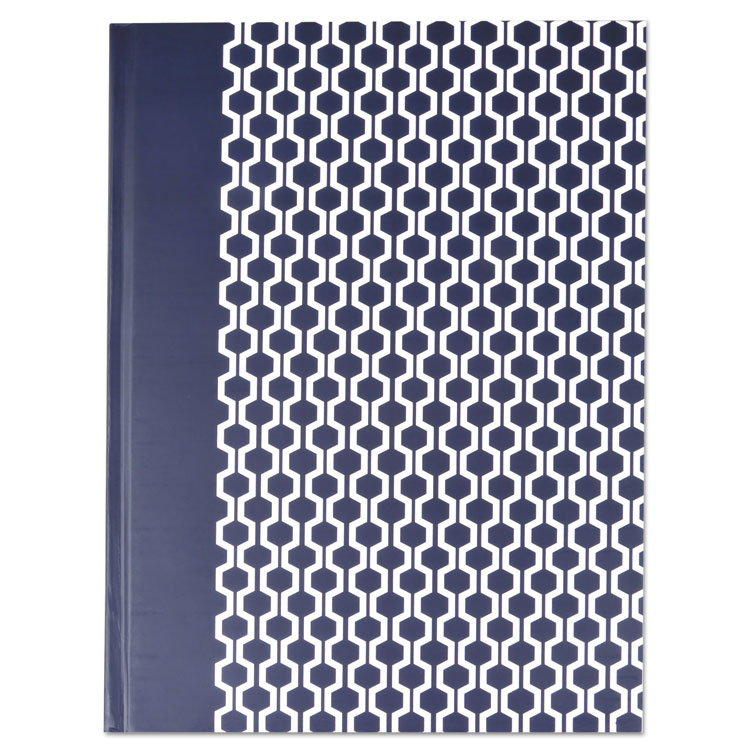 Picture of Casebound Hardcover Notebook, 10 1/4 X 7 5/8, Dark Blue With Hexagon Pattern