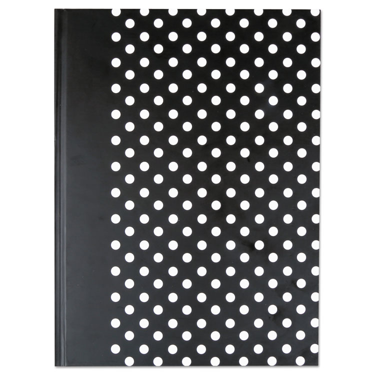 Picture of Casebound Hardcover Notebook, 10 1/4 X 7 5/8, Black With White Dots