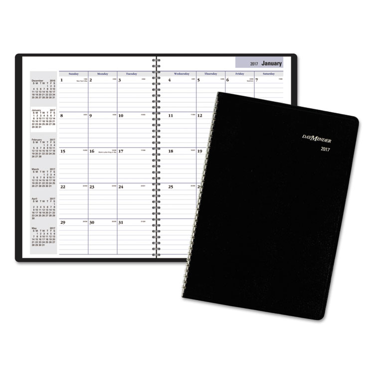 Picture of Monthly Planner, 7 7/8 x 11 7/8, Black Cover, 