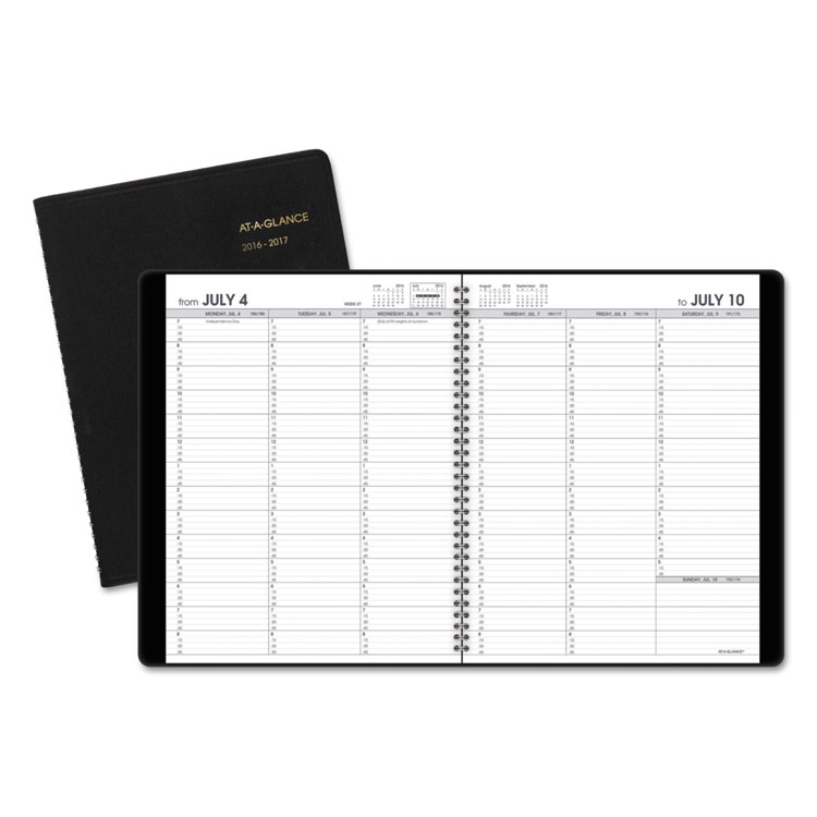 Picture of Weekly Appointment Book, Academic, 8 1/4 x 10 7/8, Black, 