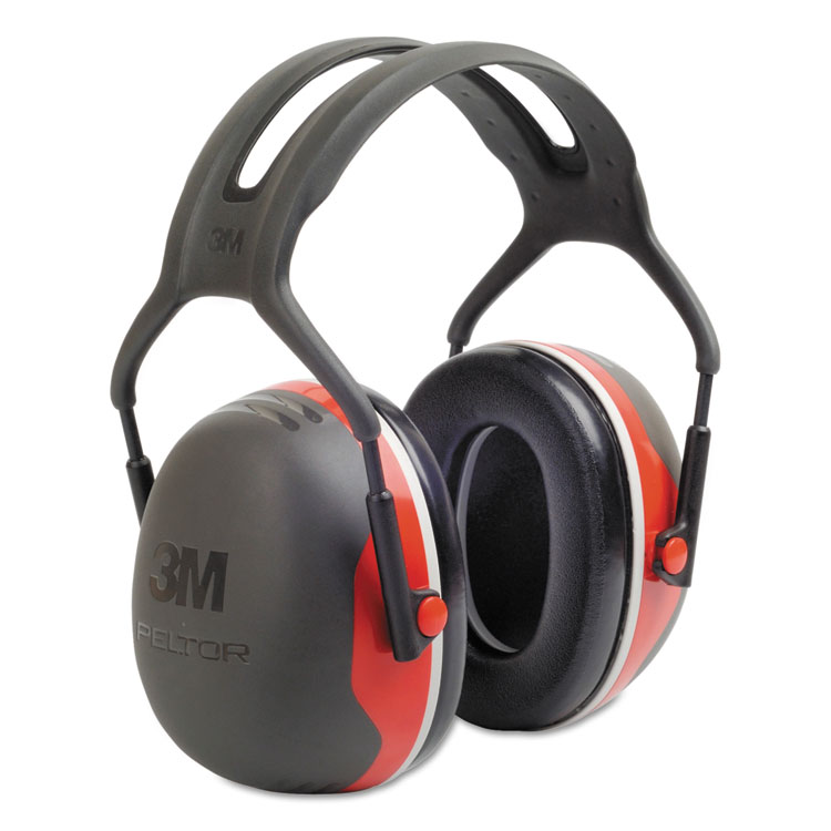Picture of Peltor X3a Over-The-Head Earmuffs, 28 Db Nrr, Black/red, 10/ctn