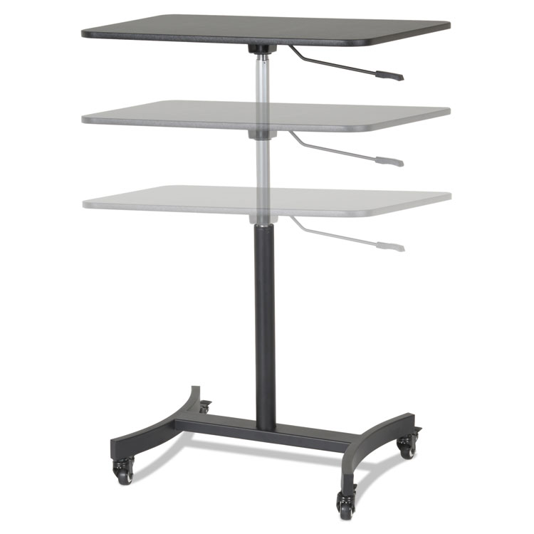Picture of High Rise Mobile Adjustable Sit-Stand Workstation, 30 3/4 X 22 X 44, Black