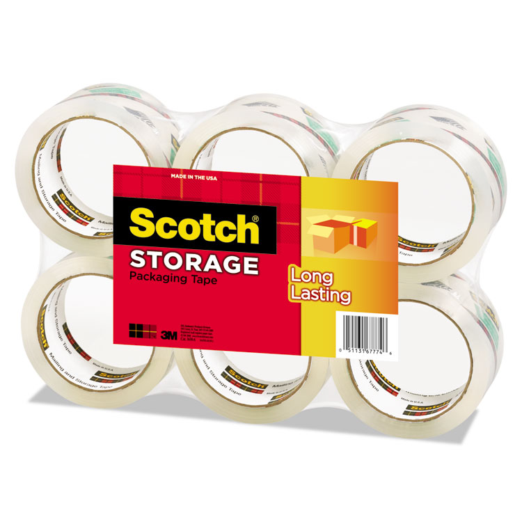Picture of Moving & Storage Tape, 1.88" x 54.6yds, 3" Core, Clear, 6 Rolls/Pack