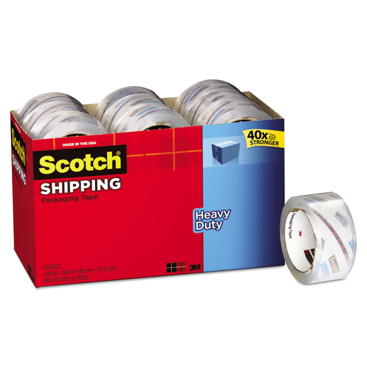 Picture of 3850 Heavy-Duty Packaging Tape Cabinet Pack, 1.88" x 54.6yds, 3" Core, 18/Pack