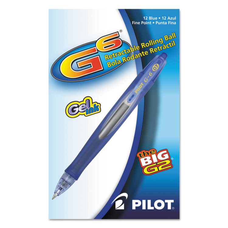 Pilot G2 Retractable Gel Pens, Bold Point, Blue Ink, Dozen (31257)