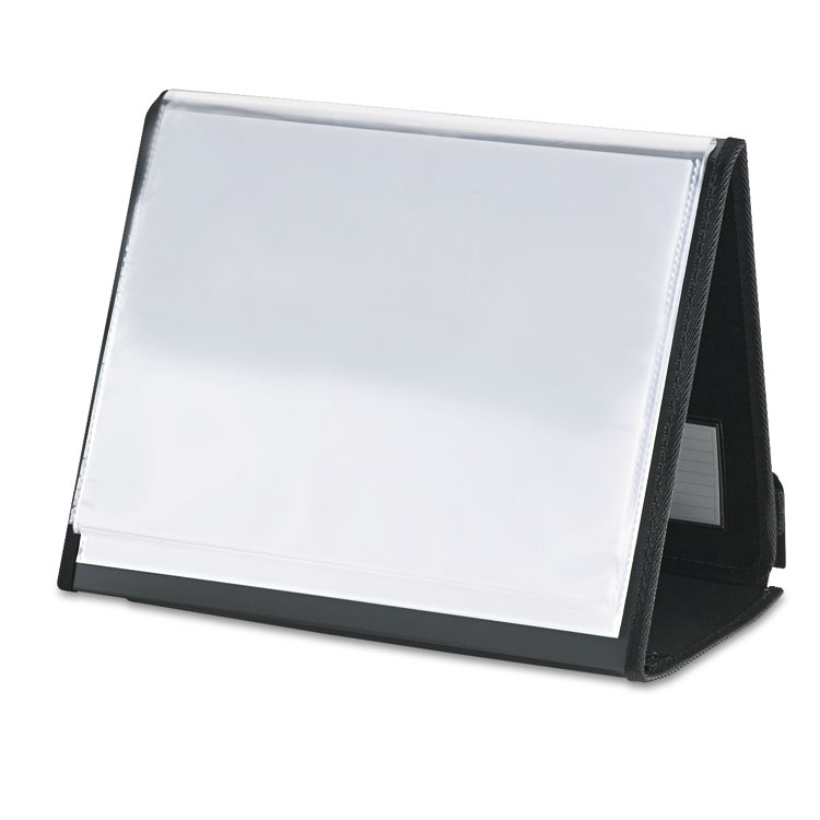 Picture of ShowFile Horizontal Display Easel, 20 Letter-Size Sleeves, Black