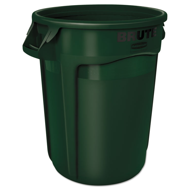 Picture of Round Brute Container, Plastic, 32 gal, Dark Green