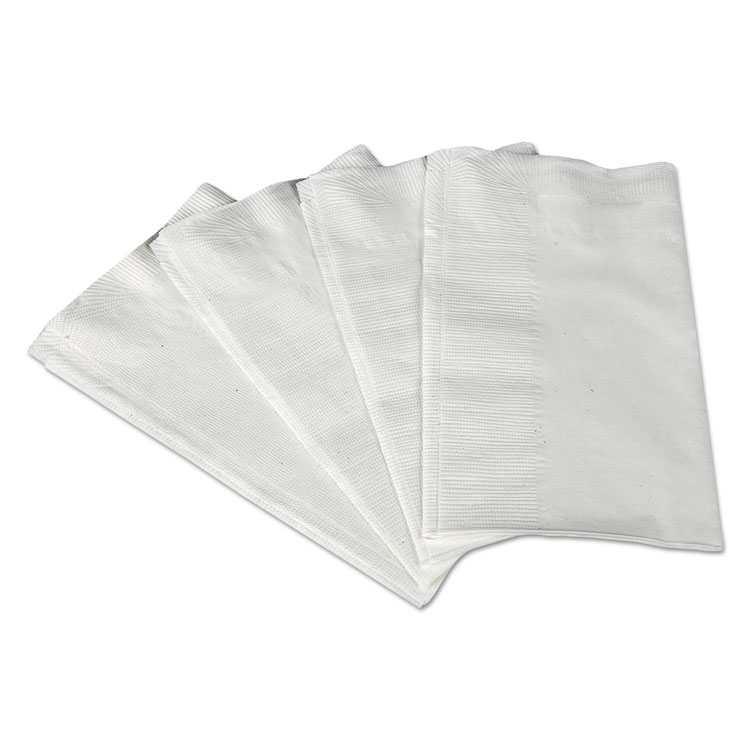 Picture of 1/8-Fold Dinner Napkins, 2-Ply, 17 x 14 63/100, White, 300/Pack, 10 Packs/Carton