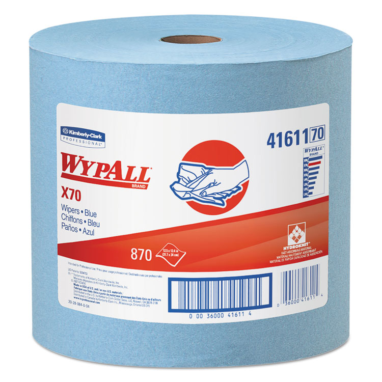 Picture of X70 Cloths, Jumbo Roll, 12 1/2 X 13 2/5, Blue, 870/roll