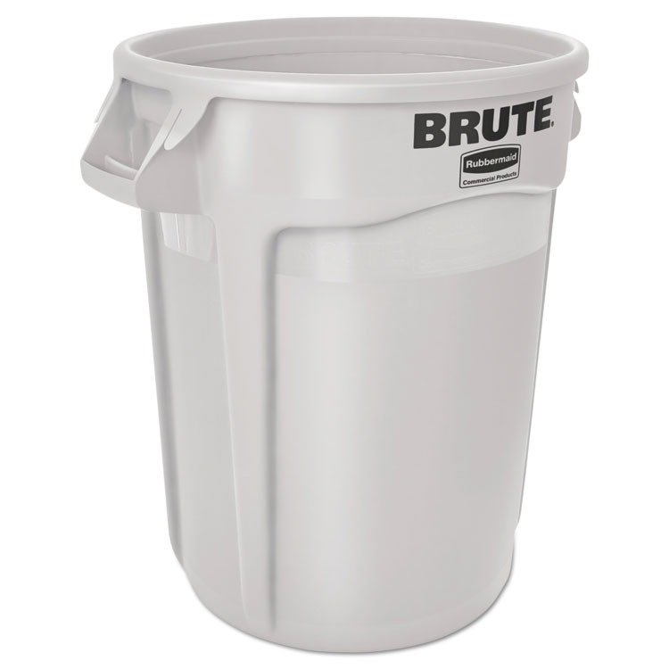 Picture of Round Brute Container, Plastic, 10 gal, White