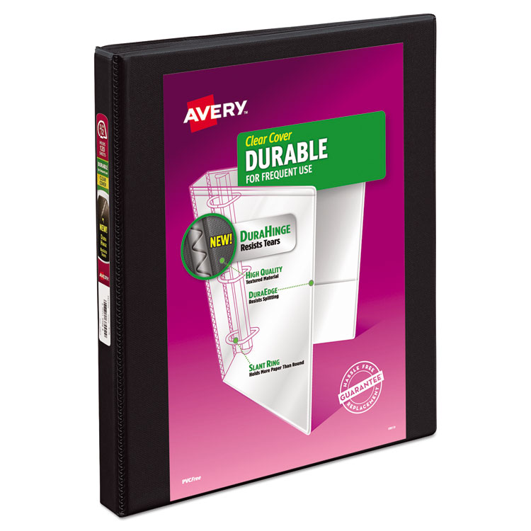 Picture of Durable View Binder w/Slant Rings, 11 x 8 1/2, 1/2" Cap, Black