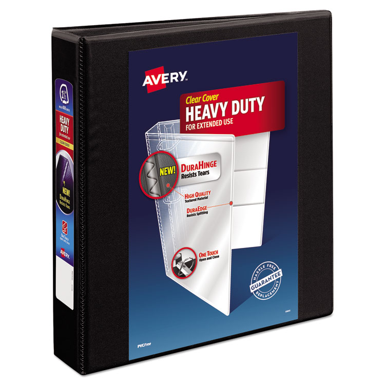 Picture of Heavy-Duty View Binder w/Locking 1-Touch EZD Rings, 1 1/2" Cap, Black