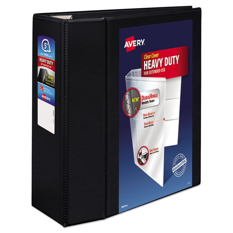 Picture of Heavy-Duty View Binder w/Locking 1-Touch EZD Rings, 5" Cap, Black