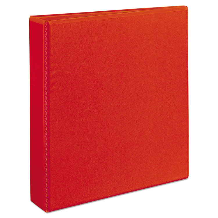 Picture of Heavy-Duty View Binder w/Locking 1-Touch EZD Rings, 1 1/2" Cap, Red