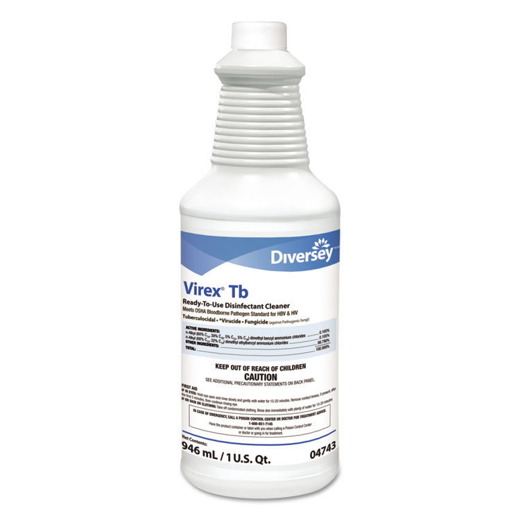 Picture of TB Disinfectant Cleaner, Lemon Scent, Liquid, 32 oz Bottle, 12/Carton