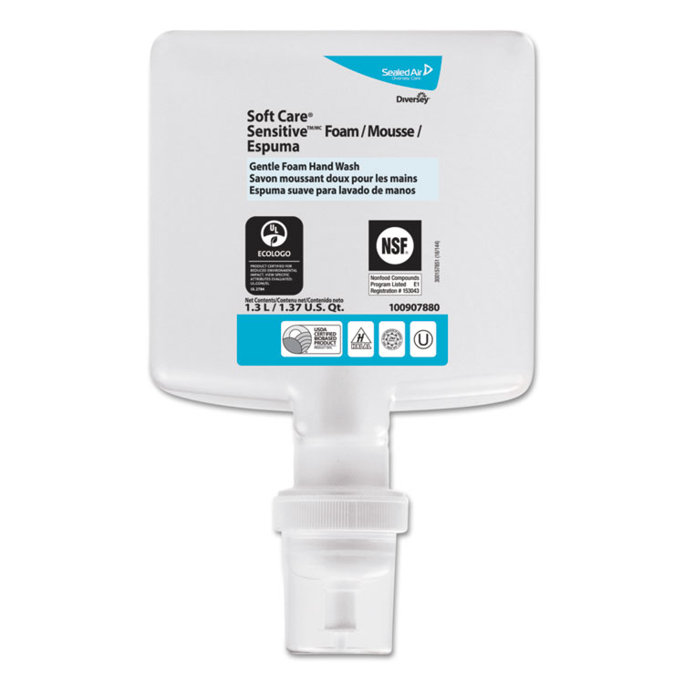 Soft Care Sensitive Foam Handwash, Fragrance-Free, 1.3 L Refill, 6/Carton