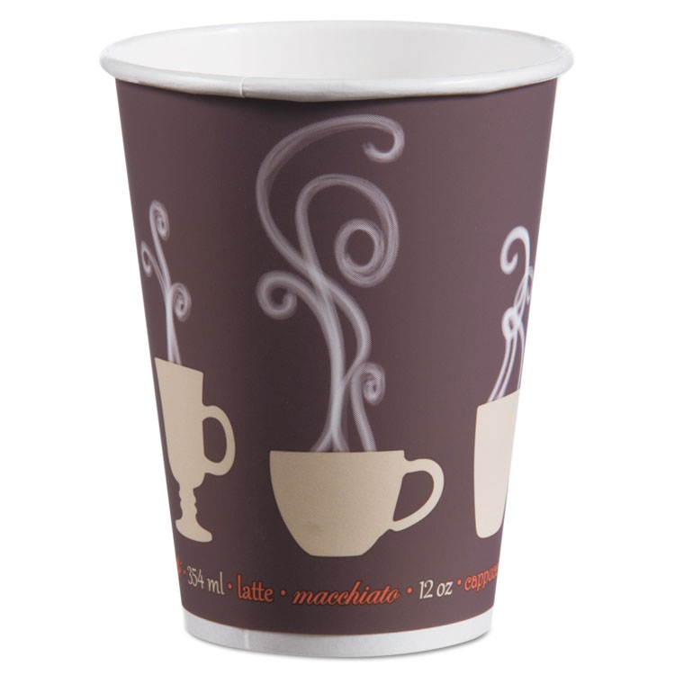 Picture of Thermoguard Insulated Paper Hot Cups, 12 Oz, Steam Print, 600/carton