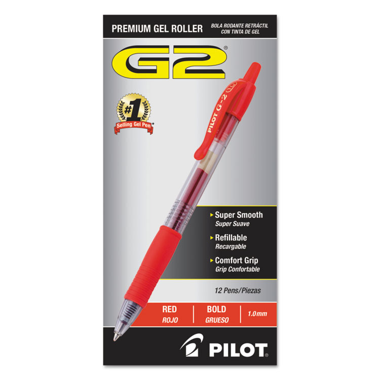 Picture of G2 Premium Retractable Gel Ink Pen, Refillable, Red Ink, 1mm, Dozen