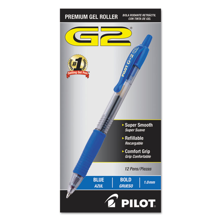 Picture of G2 Premium Retractable Gel Ink Pen, Refillable, Blue Ink, 1mm, Dozen