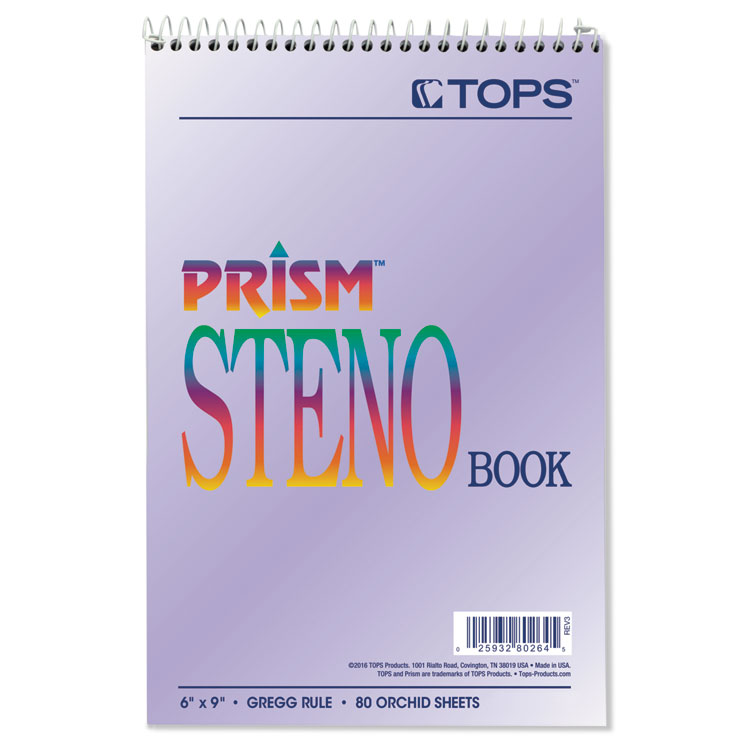 Picture of Prism Steno Books, Gregg, 6 x 9, Orchid, 80 Sheets, 4 Pads/Pack