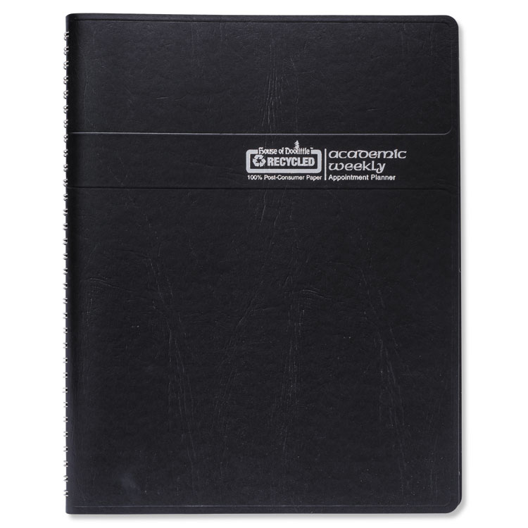 Picture of Recycled Academic Weekly/Monthly Appointment Book/Planner, 5x8, Black, 