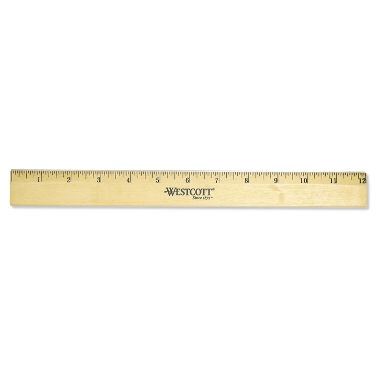 Picture of Wood Ruler with Single Metal Edge, 12"