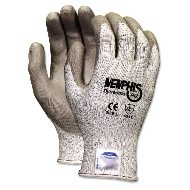 Picture of Memphis Dyneema Polyurethane Gloves, Large, White/Gray, Pair