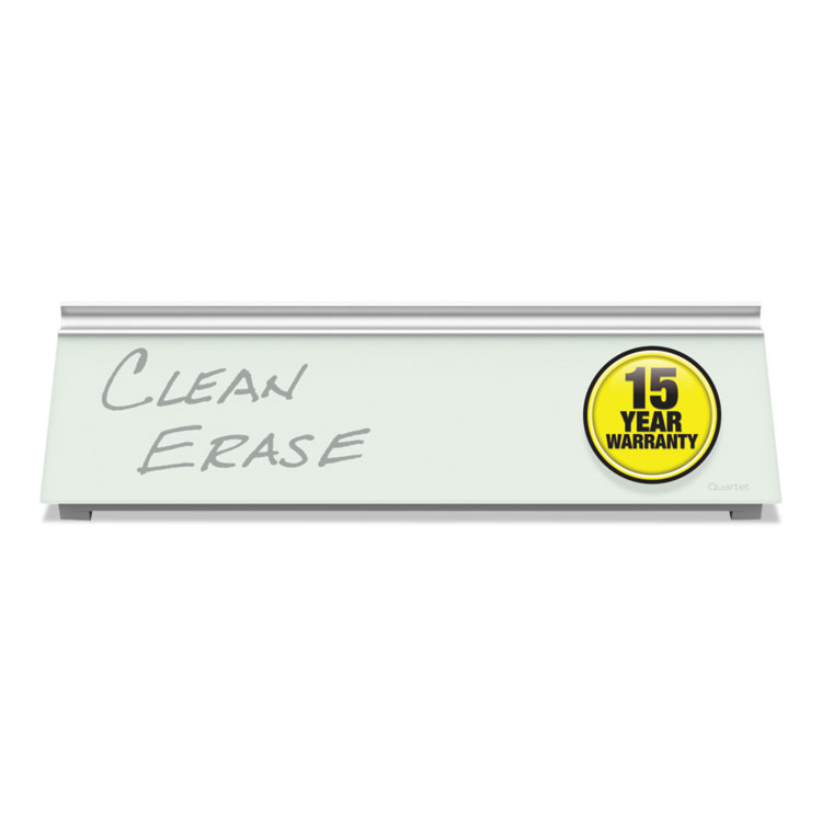 Picture of Glass Dry Erase Desktop Computer Pad, 18 X 6, White