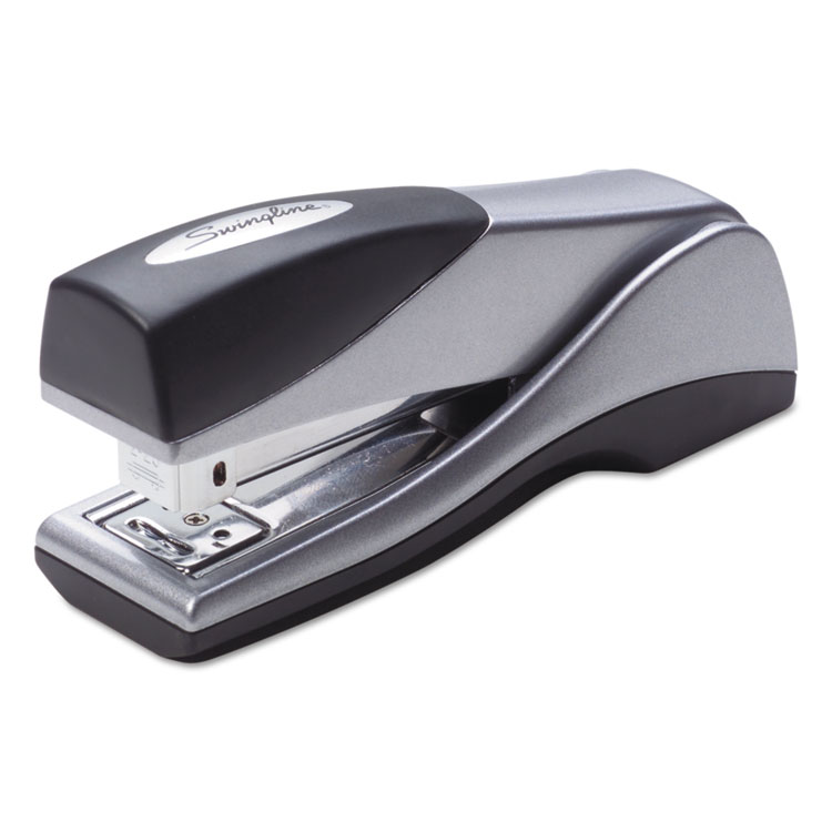 Picture of Optima Grip Compact Stapler, Half Strip, 25-Sheet Capacity, Silver