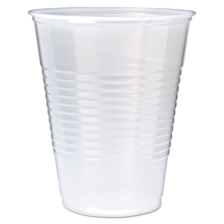 Picture of RK RIBBED COLD DRINK CUPS, 12OZ, TRANSLUCENT, 50/SLEEVE, 20 SLEEVES/CARTON
