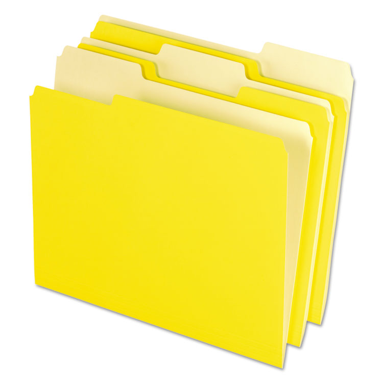 Picture of Interior File Folders, 1/3 Cut Top Tab, Letter, Yellow, 100/Box
