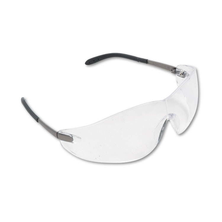 Picture of Blackjack Wraparound Safety Glasses, Chrome Plastic Frame, Clear Lens