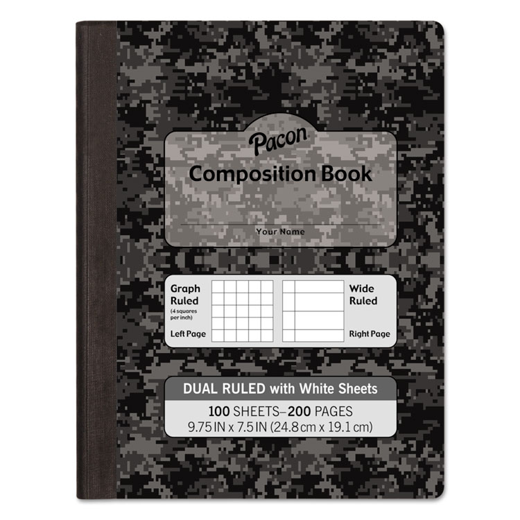 Picture of Composition Book, 7 1/2" X 9 3/4", Subject, 100 Sheets, Black