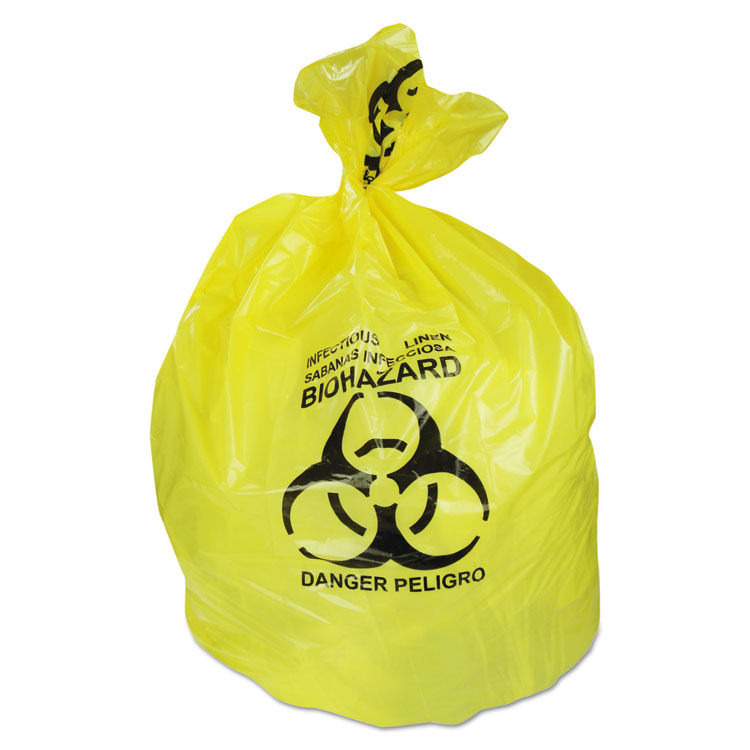 Picture of Healthcare Biohazard Can Liners, 20-30 Gal, 1.3mil, 30 X 43, Yellow, 200/ct