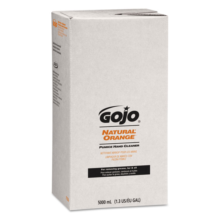 Picture of GOJO® NATURAL ORANGE Pumice Hand Cleaner Refill, Citrus Scent, 5000mL, 2/Carton (GOJ7556)