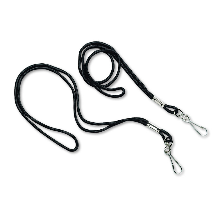 Picture of Lanyard, J-Hook Style, 22" Long, Black, 12/Pack