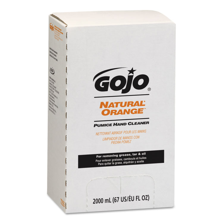 Picture of GOJO® NATURAL ORANGE Pumice Hand Cleaner Refill, Citrus Scent, 2000mL, 4/Carton (GOJ7255)