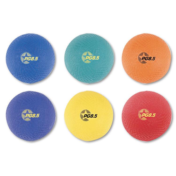 Picture of Playground Ball Set, Nylon, Assorted Colors, 6/Set