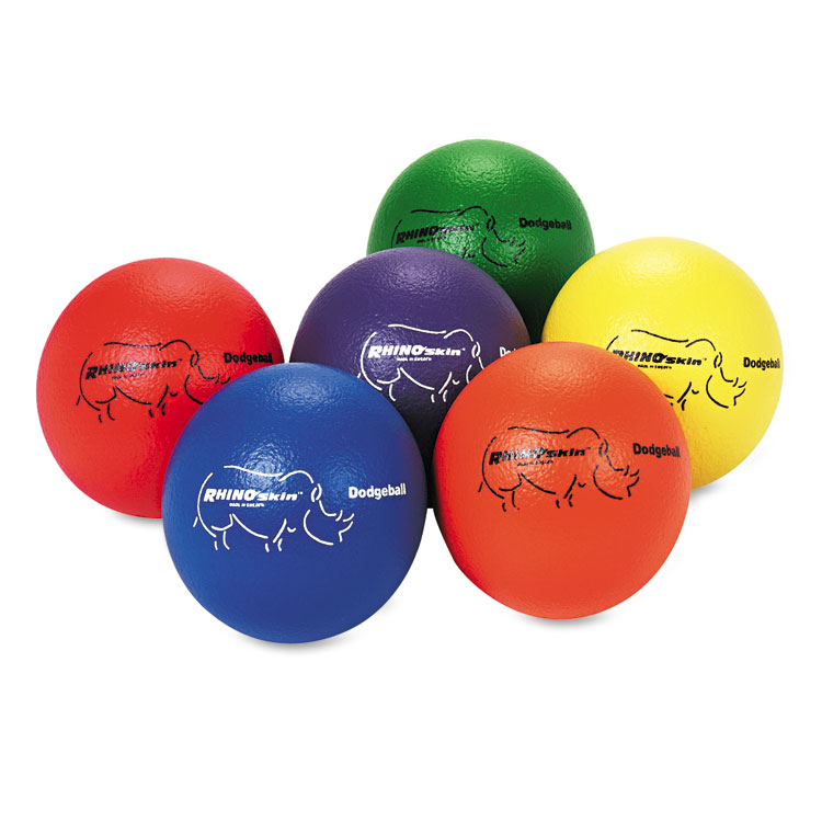 Picture of Dodge Ball Set, Rhino Skin, Assorted Colors, 6/Set