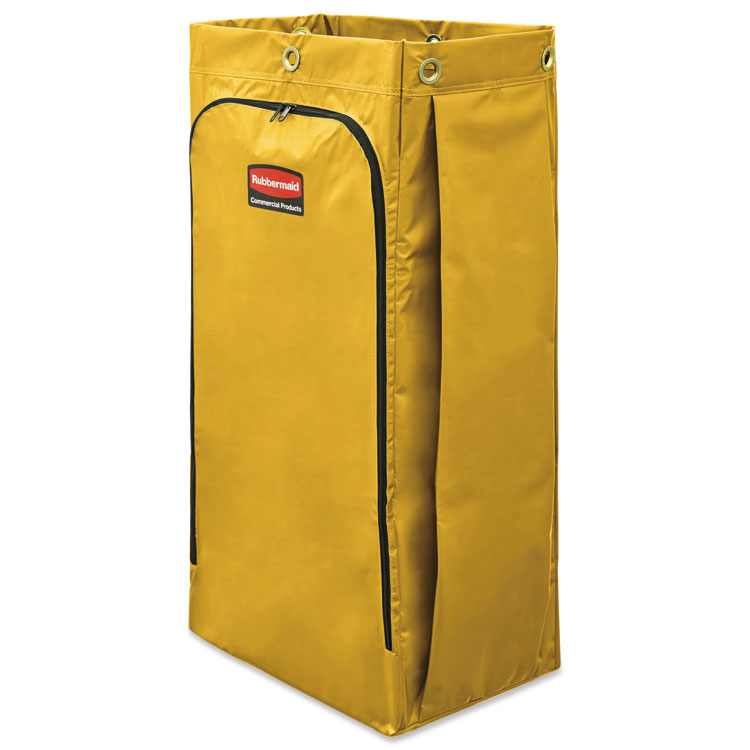 Picture of Vinyl Cleaning Cart Bag, 34 Gal, Yellow, 17 1/2w X 10 1/2d X 33h
