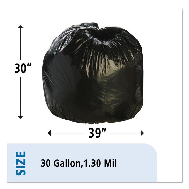 Hefty E85274 Ultra Strong Tall Kitchen & Trash Bags, 30Gal, 1.1 Mil, Black,  74/Box