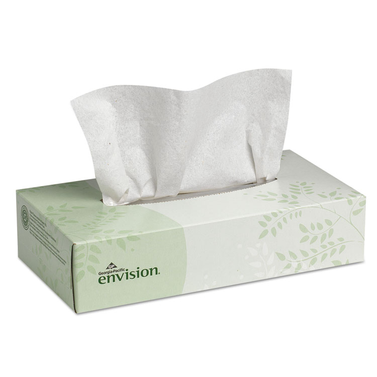 Picture of Tissue, Facial, Envision Georgia Pacific, 100/Box, 30 Boxes/Carton. 100% recycled