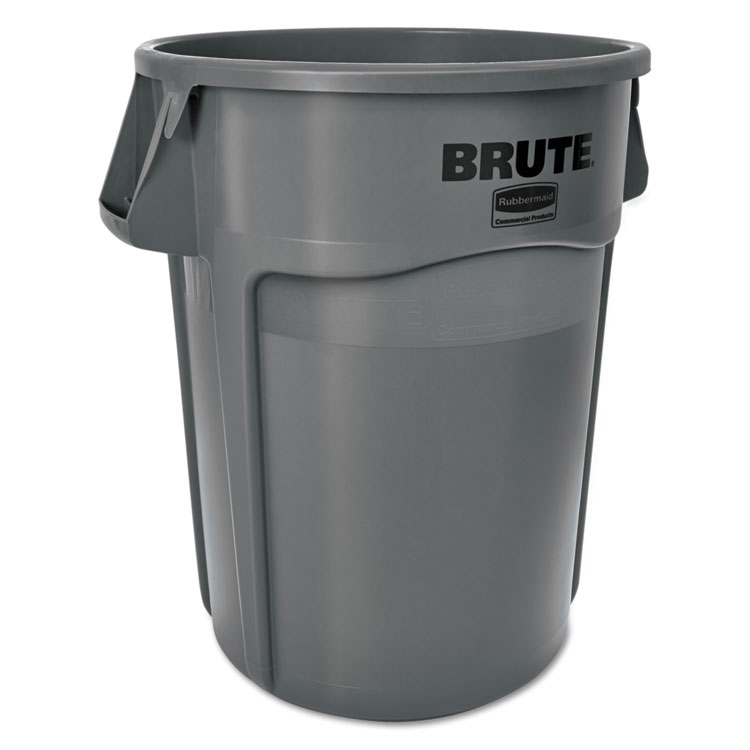 Picture of Rubbermaid® Round Brute Container, Plastic, 55 gal, Gray  (RCP265500GY)