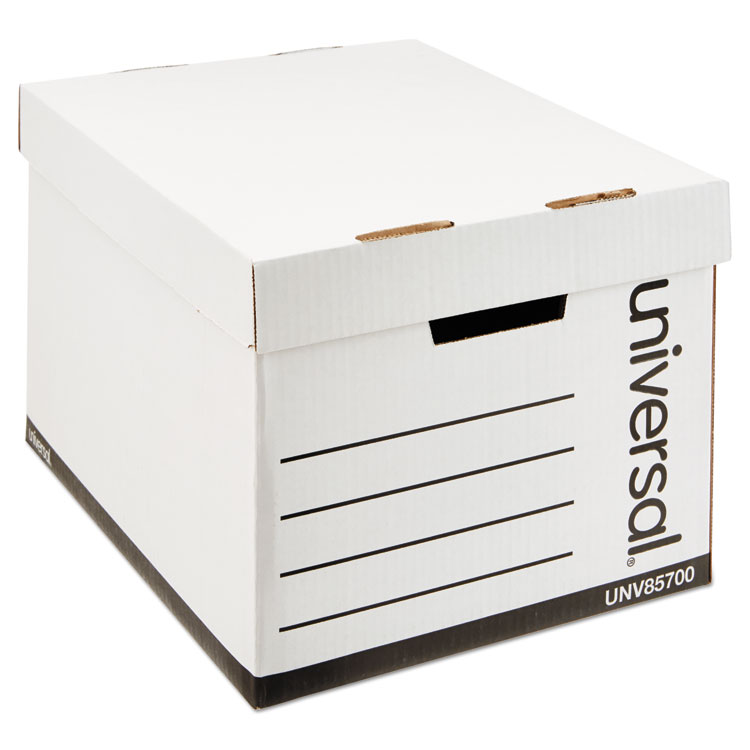 Picture of Extra-Strength Storage Box w/Lid, Letter/Legal, 12 x 15 x 10, White, 12/Carton