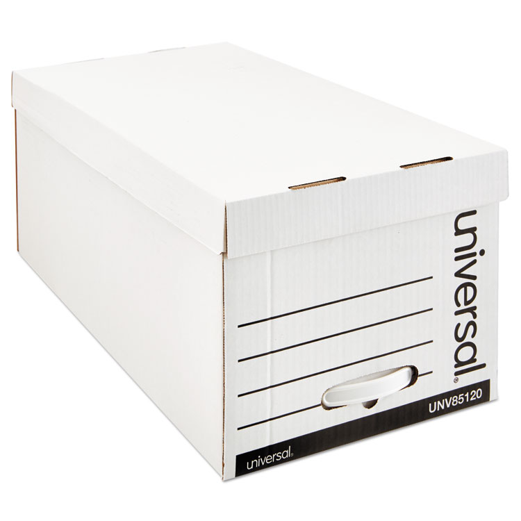 Picture of Storage Box Drawer Files, Letter, Fiberboard, 12" x 24" x 10", White, 6/Carton
