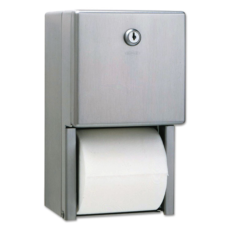 Picture of Stainless Steel Two-Roll Tissue Dispenser, 6 1/4w x 6d x 11h, Stainless Steel