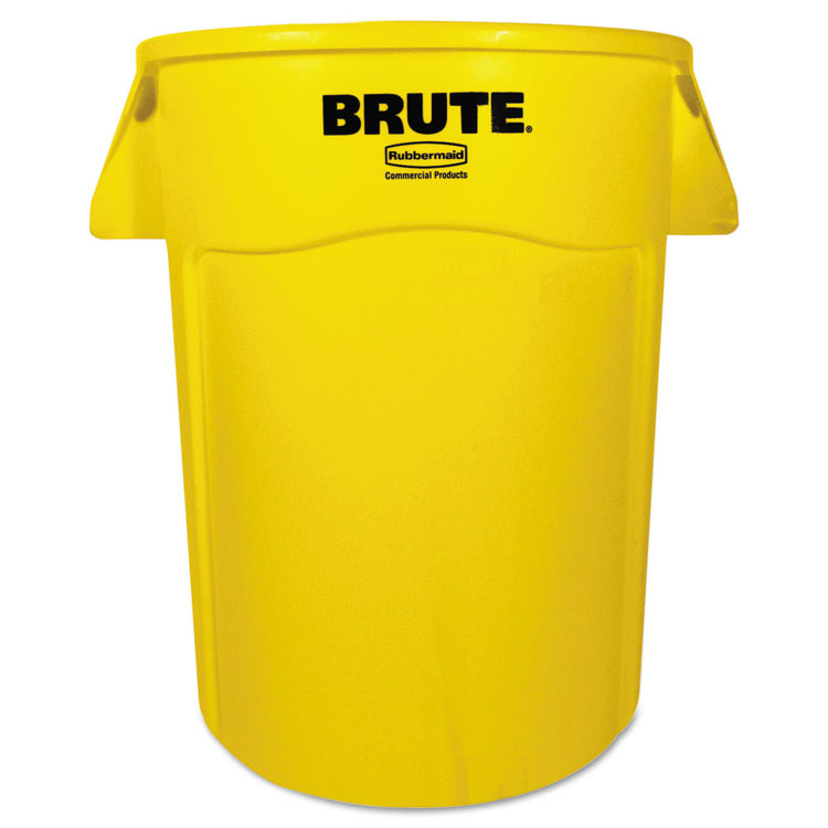 Picture of Brute Vented Trash Receptacle, Round, 44 Gal, Yellow